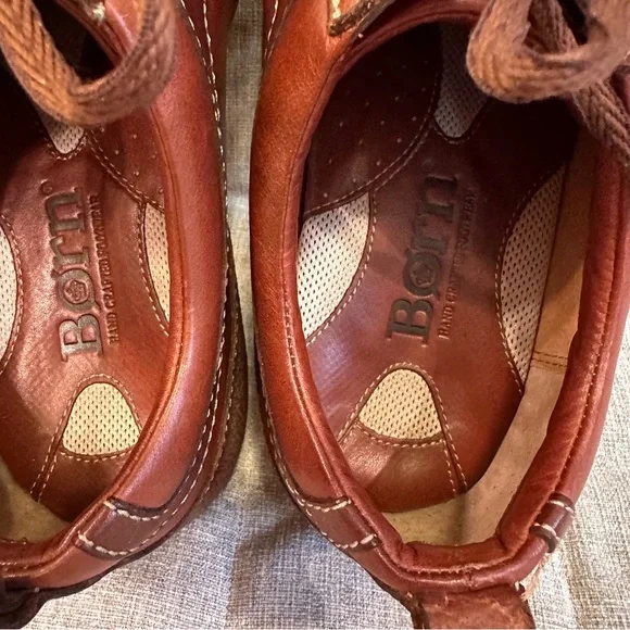 Born Oxford Mens 11 US 45 EU Brown Leather Two Tone Shoes Lace Up Casual - Picture 4 of 13